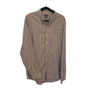 Van Heusen Long Sleeve Button Down Dress Shirt Plaid Size Large 16-16.5